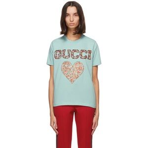 Gucci blue liberty London Edition Heart T-shirt